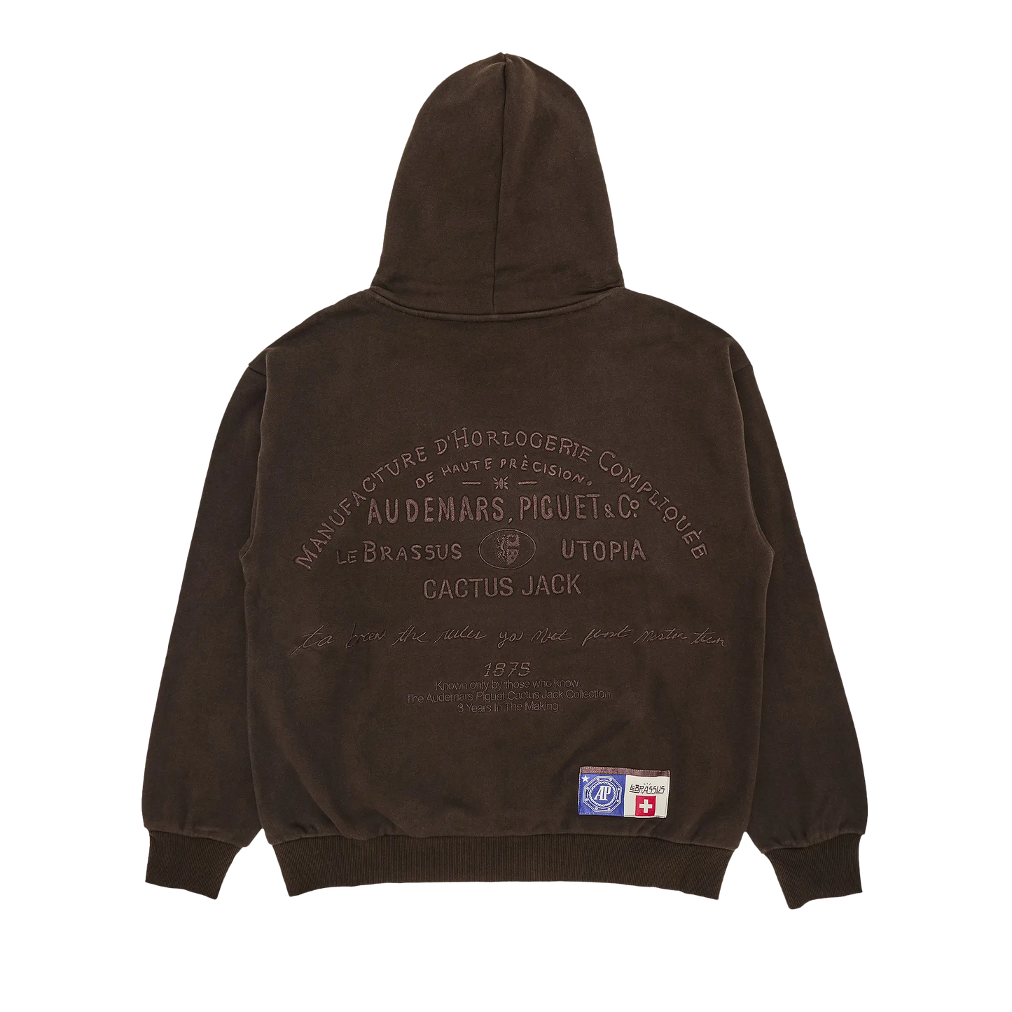 CJ X AP EMBLEM HOODIE DARK BROWN