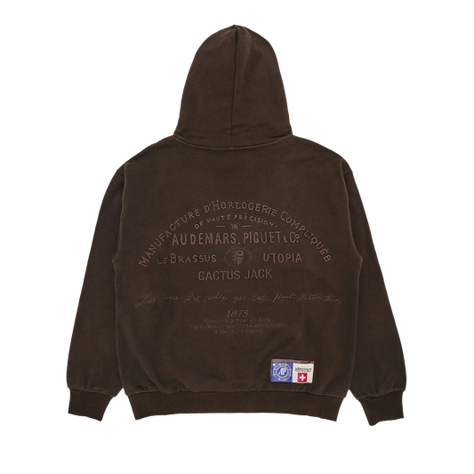 CJ X AP EMBLEM HOODIE DARK BROWN