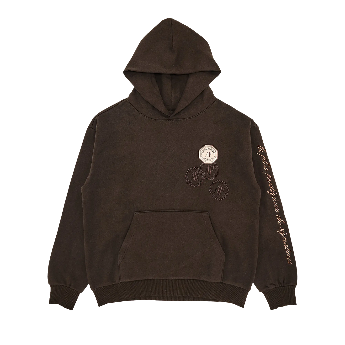 CJ X AP EMBLEM HOODIE DARK BROWN