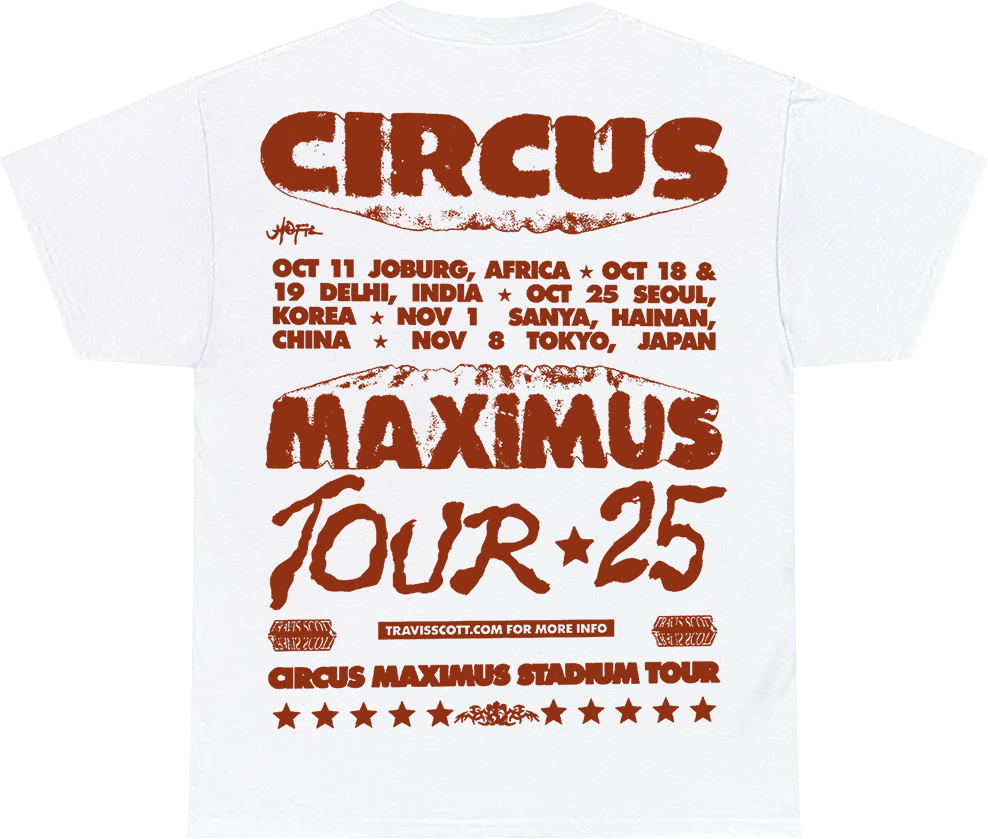 CIRCUS MAXIMUS TOUR 2025 TEE WHITE (ONLINE EXCLUSIVE)