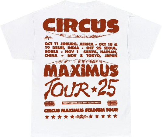 CIRCUS MAXIMUS TOUR 2025 TEE WHITE (ONLINE EXCLUSIVE)