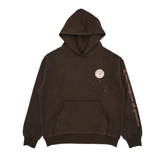 CJ X AP EMBLEM HOODIE DARK BROWN