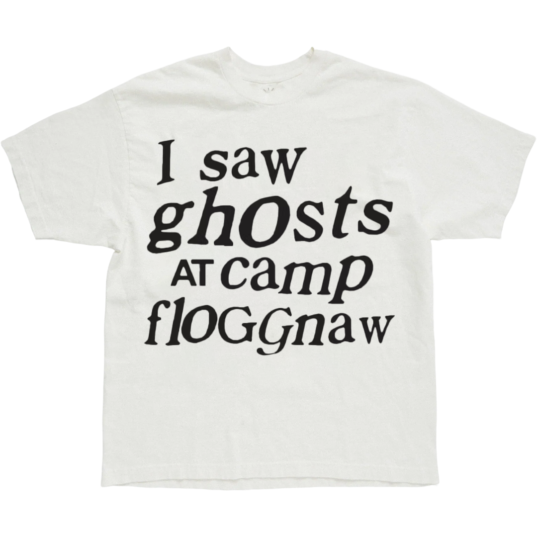 YZY I SAW GHOSTS AT CAMP FLOGGNAW WHITE TEE
