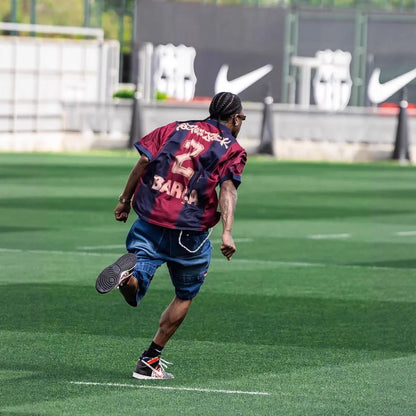 CJ X NIKE X FC BARCELONA RETRO 2000/01 HOME SKELETON JERSEY (PRE-ORDER)