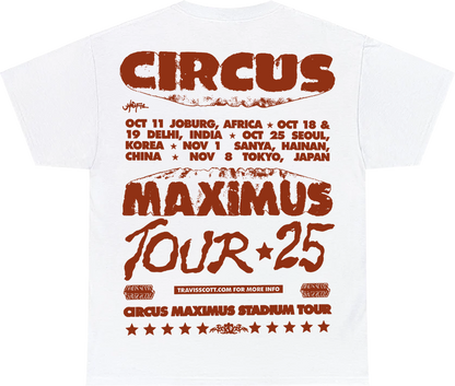 CIRCUS MAXIMUS TOUR 2025 TEE WHITE (ONLINE EXCLUSIVE)